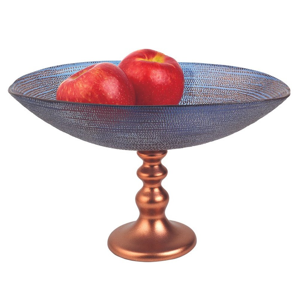Handcrafted European Glass Centerpiece Footed Bowl HomeRoots