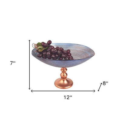 Handcrafted European Glass Centerpiece Footed Bowl HomeRoots