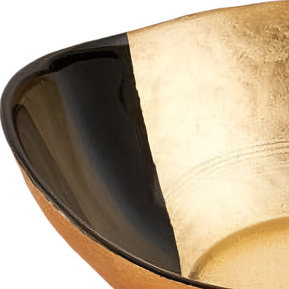 6" Gold Black And White Oval Glass Bowl HomeRoots