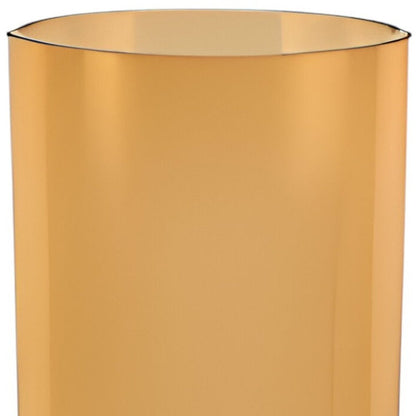 11" Amber And Clear Cylinder Lead Free Crystal Table Vase HomeRoots