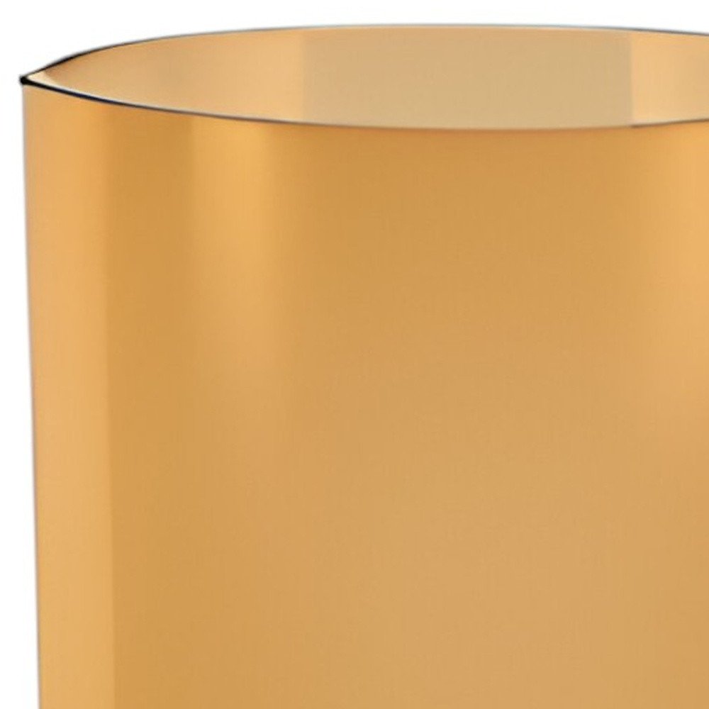 11" Amber And Clear Cylinder Lead Free Crystal Table Vase HomeRoots