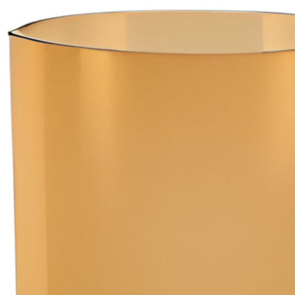 11" Amber And Clear Cylinder Lead Free Crystal Table Vase HomeRoots