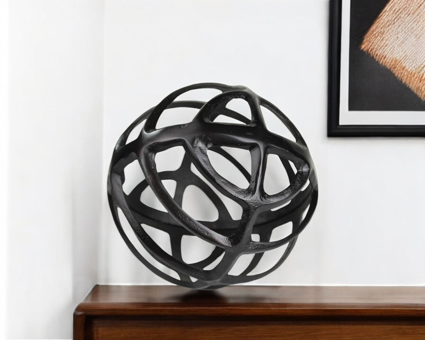 Black Metal Geometric Sphere