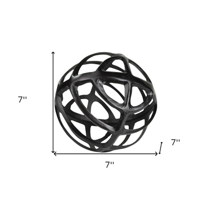 Black Metal Geometric Sphere