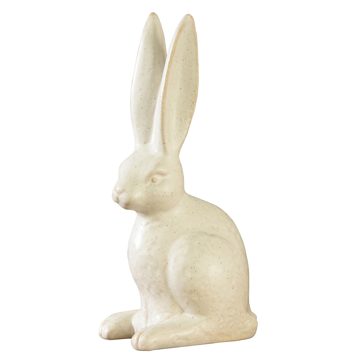 11" White Ceramic Rabbit Tabletop Sculpture