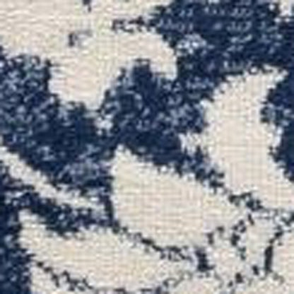 2’ X 3’ Navy Blue Distressed Floral Scatter Rug