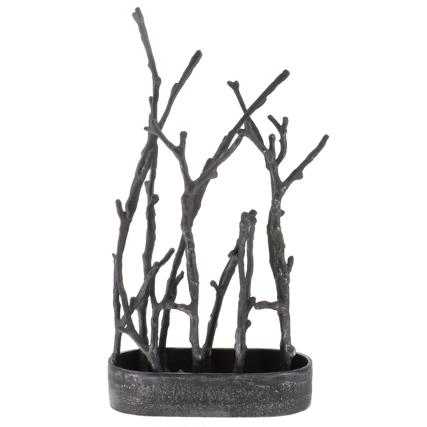 14" Gray Metal Tree Branches Tabletop Sculpture