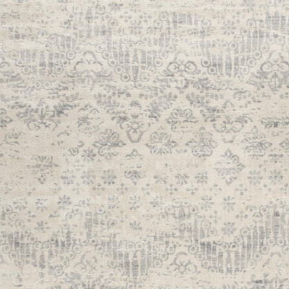 2’ X 3’ Ivory Distressed Ikat Pattern Scatter Rug