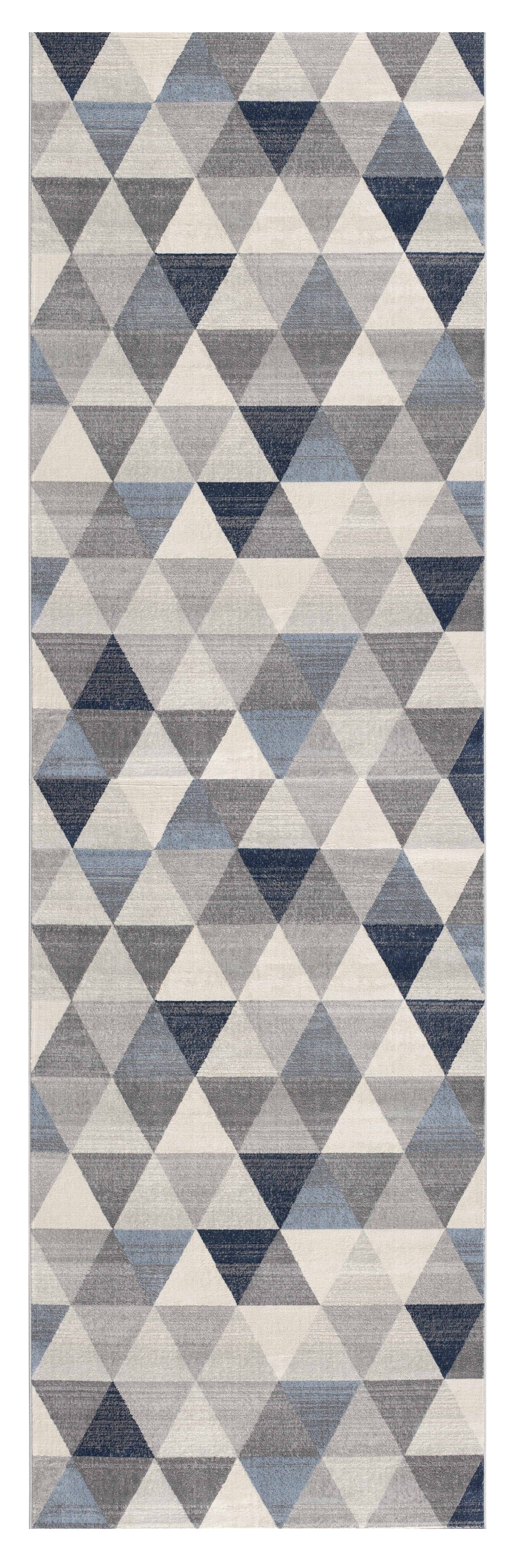 2' X 13' Navy Blue Geometric Diamond Runner Rug - 39.37" (L) x 60.24" (W) x 0.23" (H)