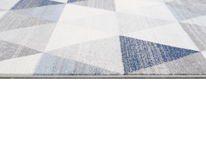 2’ X 10’ Navy Blue Geometric Diamond Runner Rug