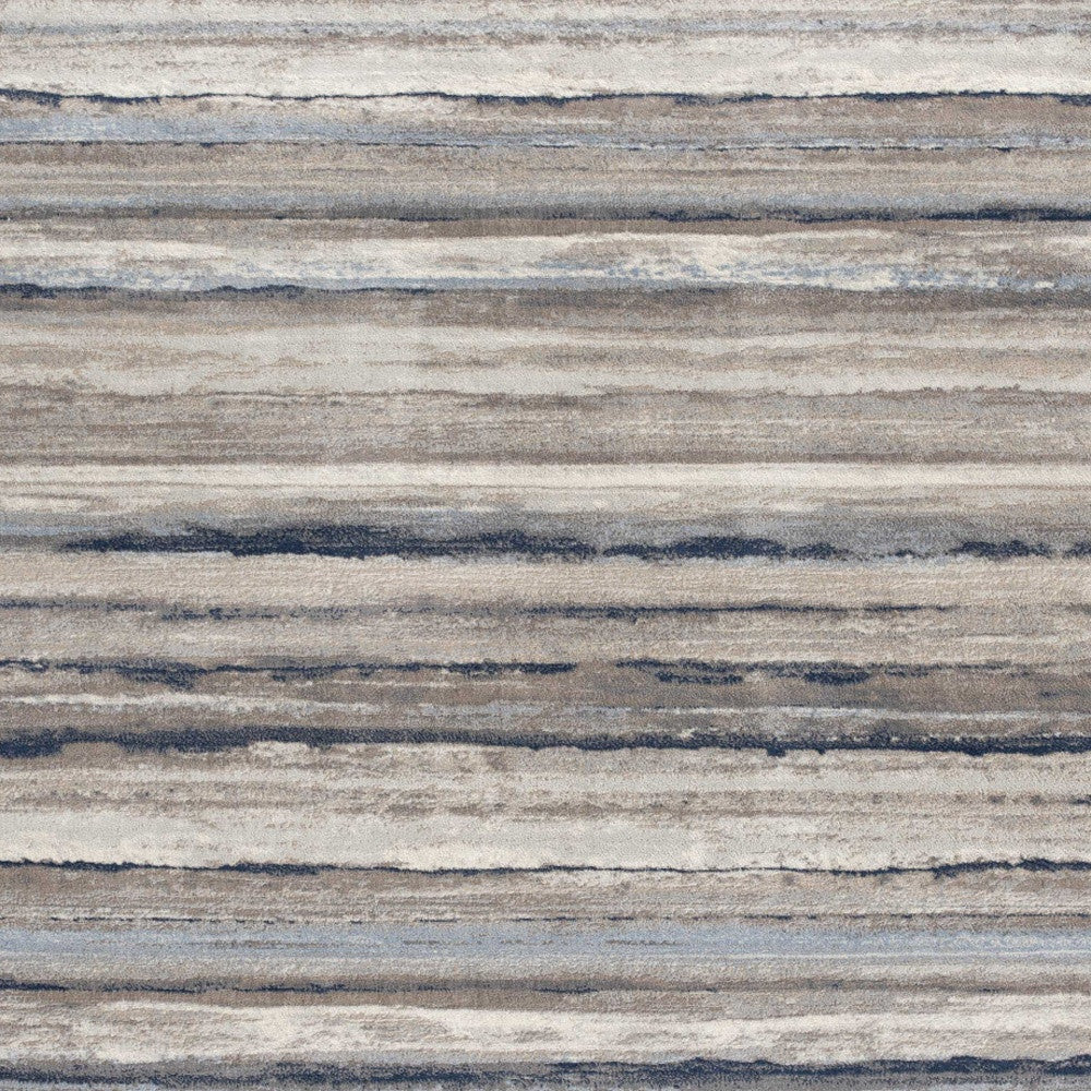 2’ X 3’ Blue And Beige Distressed Stripes Scatter Rug