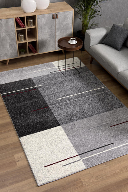 4’ X 6’ Gray Modern Geometric Area Rug