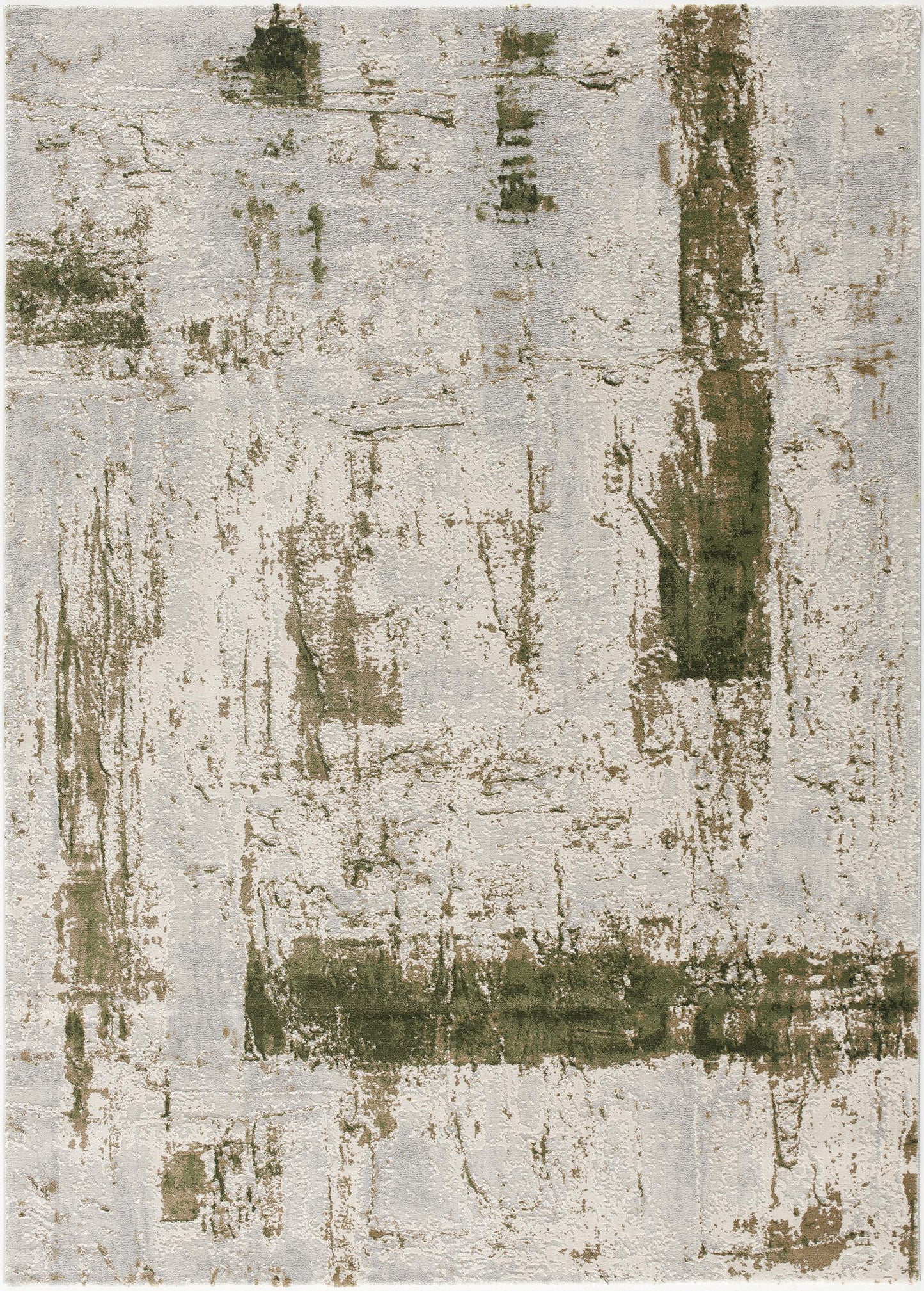 4' X 6' Green Abstract Dhurrie Area Rug