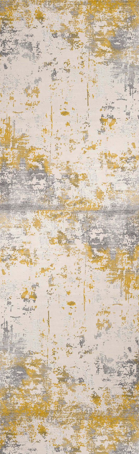 10' Gold Abstract Dhurrie Runner Rug - 36.0" (L) x 120.0" (W) x 0.39" (H)