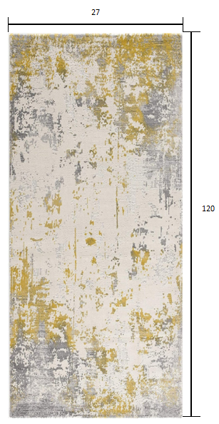 10' Gold Abstract Dhurrie Runner Rug - 36.0" (L) x 120.0" (W) x 0.39" (H)