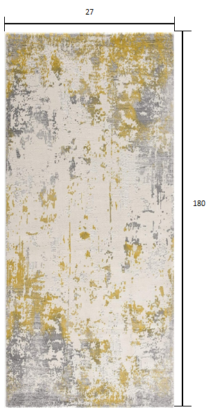 15' Gold Abstract Dhurrie Runner Rug - 30.0" (L) x 120.0" (W) x 0.43" (H)