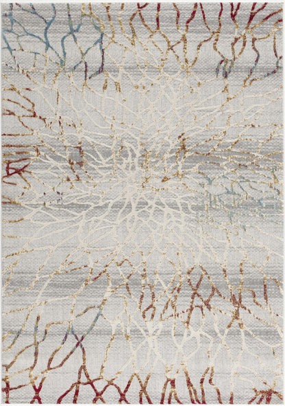 3’ X 5’ Gold And Ivory Abstract Branches Area Rug