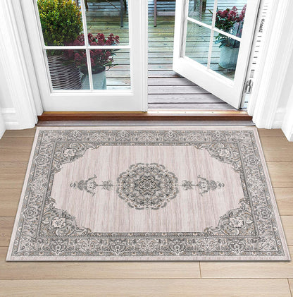 8' X 11' Cream Oriental Area Rug