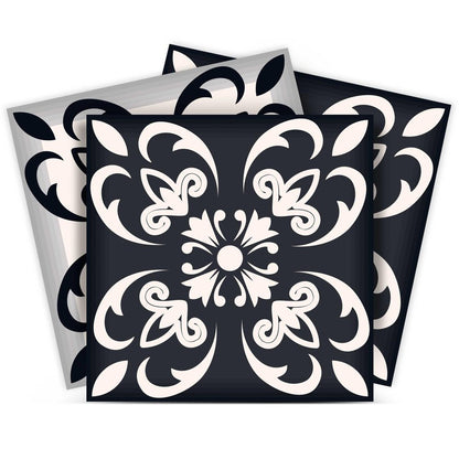 7" x 7" Black And White Peel And Stick Removable Tiles HomeRoots