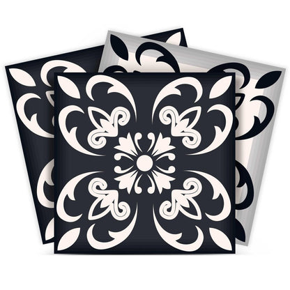 7" x 7" Black And White Peel And Stick Removable Tiles HomeRoots