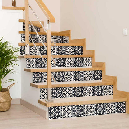 7" x 7" Black And White Peel And Stick Removable Tiles HomeRoots