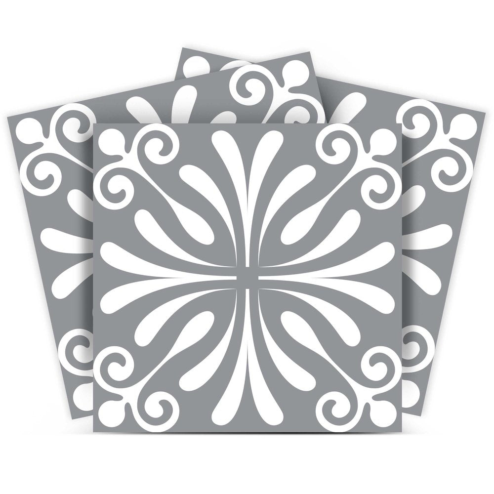 8" x 8" Gray And White Vinyl Peel And Stick Removable Tiles HomeRoots
