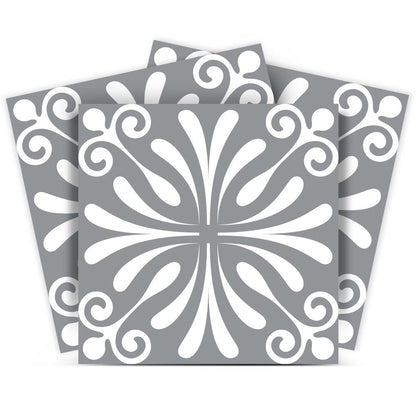 8" x 8" Gray And White Vinyl Peel And Stick Removable Tiles HomeRoots