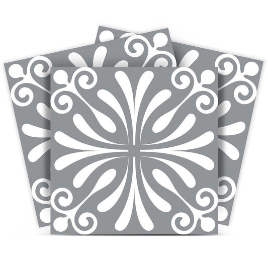 8" x 8" Gray And White Vinyl Peel And Stick Removable Tiles HomeRoots