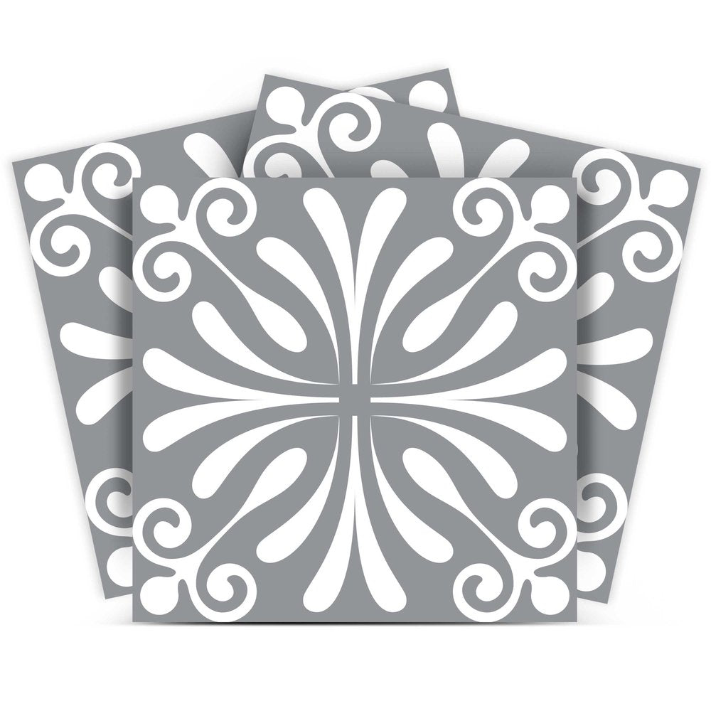 8" x 8" Gray And White Vinyl Peel And Stick Removable Tiles HomeRoots