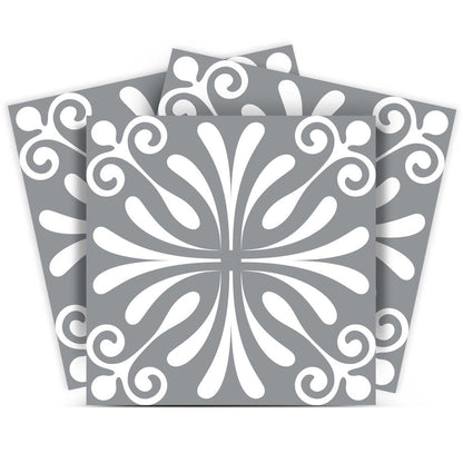 8" x 8" Gray And White Vinyl Peel And Stick Removable Tiles HomeRoots