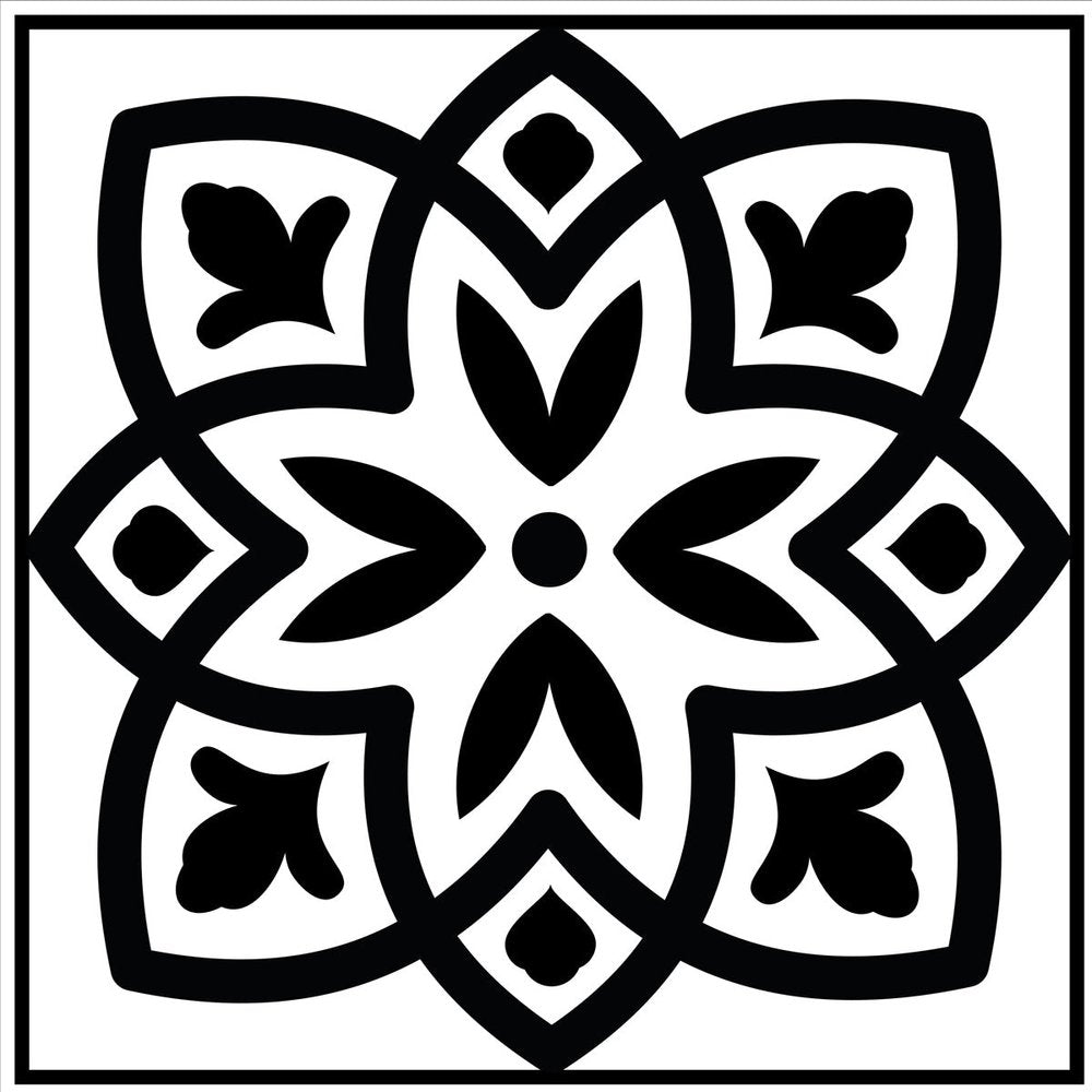 8" x 8" Black And White Vinyl Peel And Stick Removable Tiles HomeRoots
