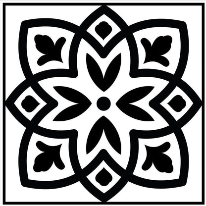 8" x 8" Black And White Vinyl Peel And Stick Removable Tiles HomeRoots