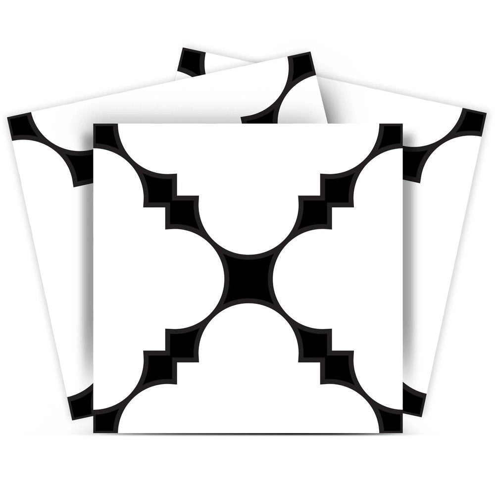 7" x 7" Black And White Peel And Stick Removable Tiles HomeRoots