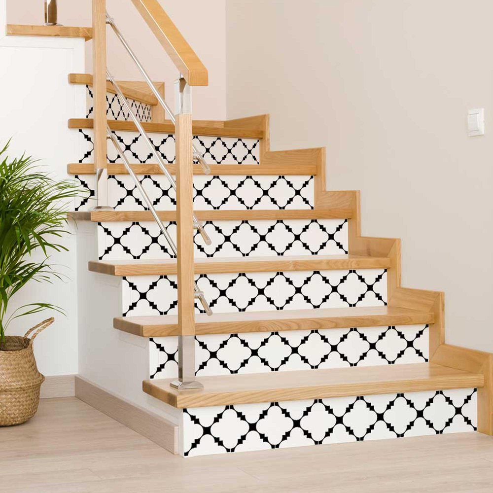 7" x 7" Black And White Peel And Stick Removable Tiles HomeRoots