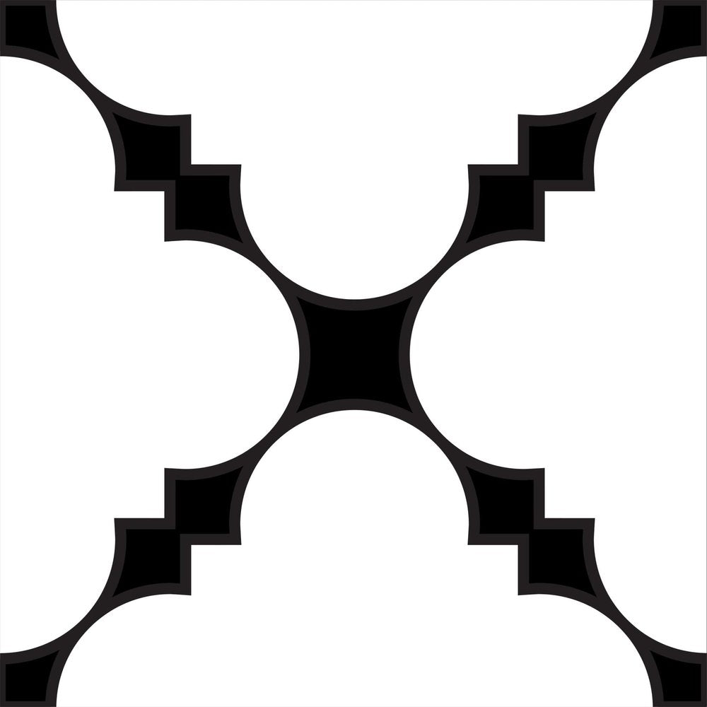 7" x 7" Black And White Peel And Stick Removable Tiles HomeRoots