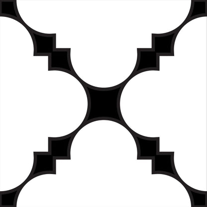 7" x 7" Black And White Peel And Stick Removable Tiles HomeRoots