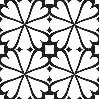 8" x 8" Black And White Vinyl Peel And Stick Removable Tiles HomeRoots