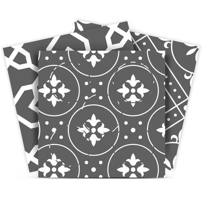 8" x 8" Gray And White Vinyl Peel And Stick Removable Tiles HomeRoots