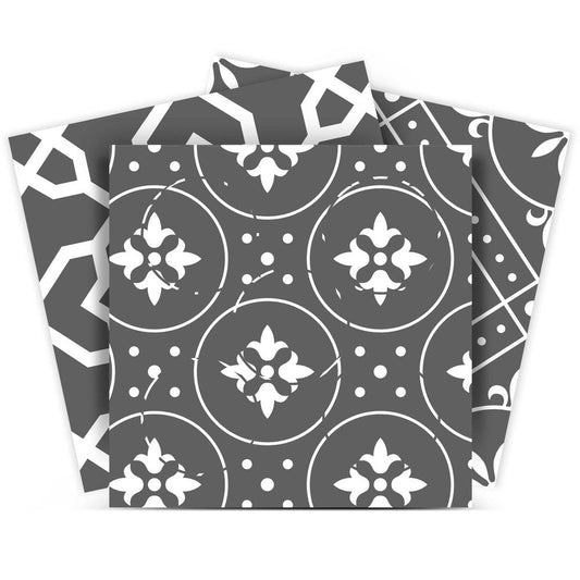 8" x 8" Gray And White Vinyl Peel And Stick Removable Tiles HomeRoots