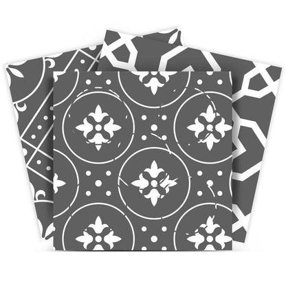8" x 8" Gray And White Vinyl Peel And Stick Removable Tiles HomeRoots