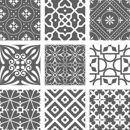 8" x 8" Gray And White Vinyl Peel And Stick Removable Tiles HomeRoots