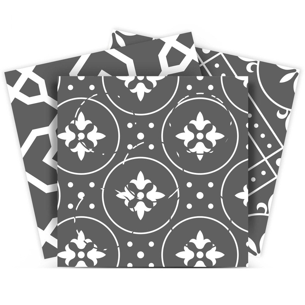 8" x 8" Gray And White Vinyl Peel And Stick Removable Tiles HomeRoots