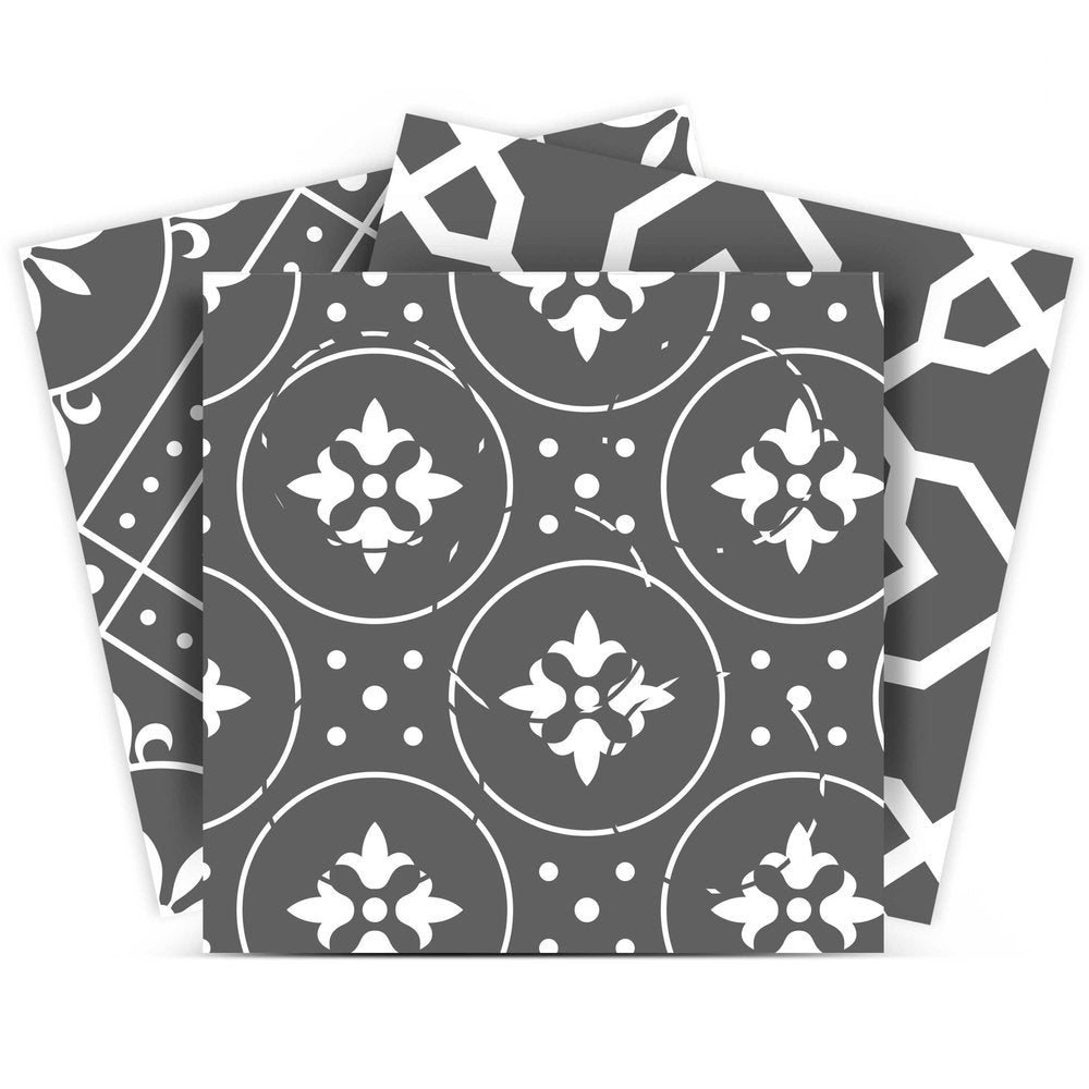 8" x 8" Gray And White Vinyl Peel And Stick Removable Tiles HomeRoots