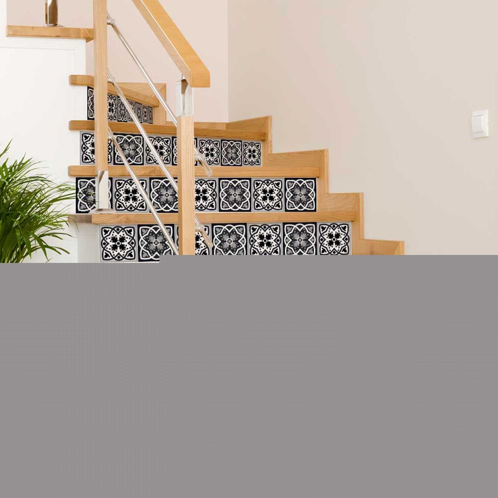 4" X 4" Black White And Gray Baz Peel And Stick Removable Tiles HomeRoots