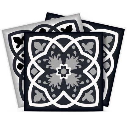 4" X 4" Black White And Gray Baz Peel And Stick Removable Tiles HomeRoots