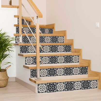 8" x 8" Black And White Vinyl Peel And Stick Removable Tiles HomeRoots