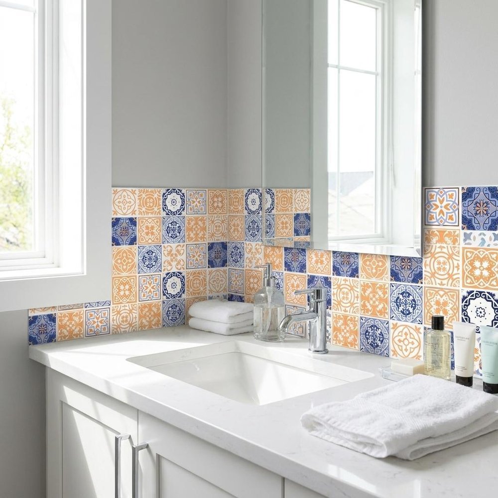 7" x 7" Yellow And White Peel And Stick Removable Tiles HomeRoots