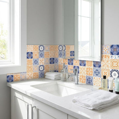 7" x 7" Yellow And White Peel And Stick Removable Tiles HomeRoots