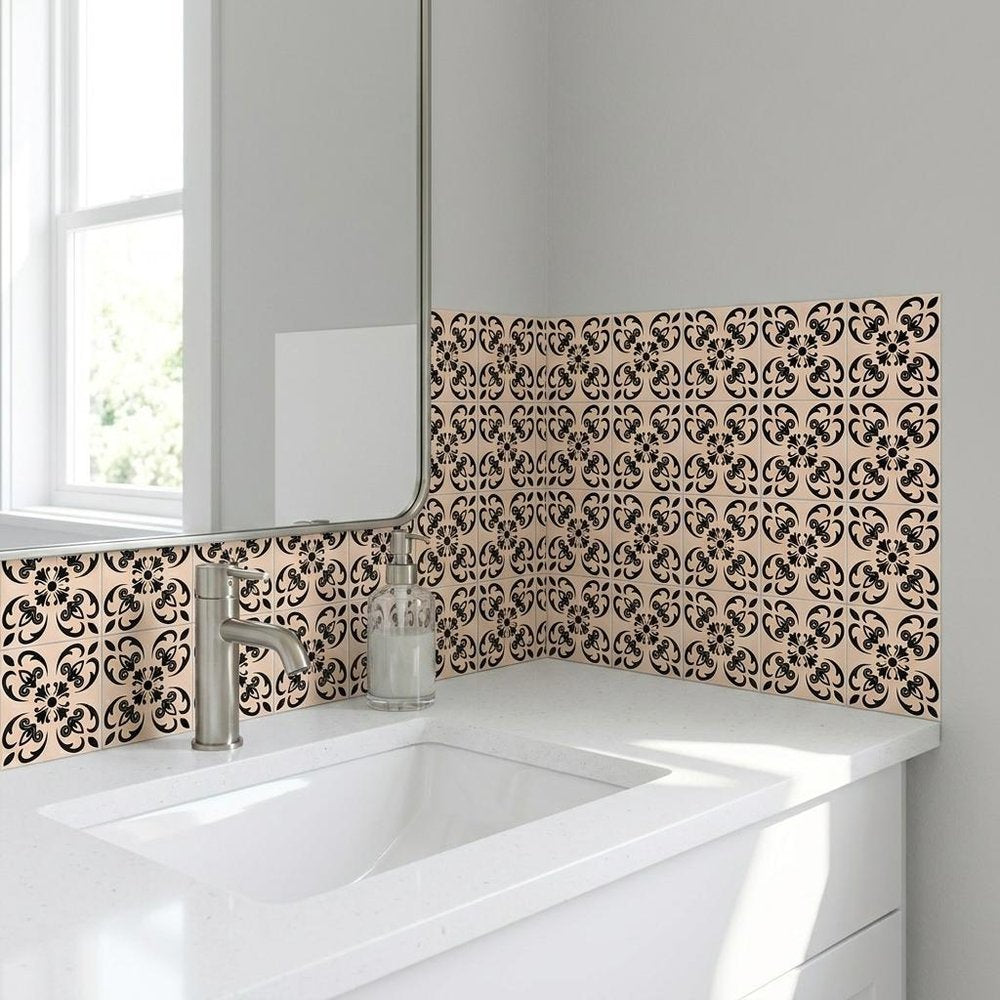 7" x 7" Cream Peel And Stick Removable Tiles HomeRoots