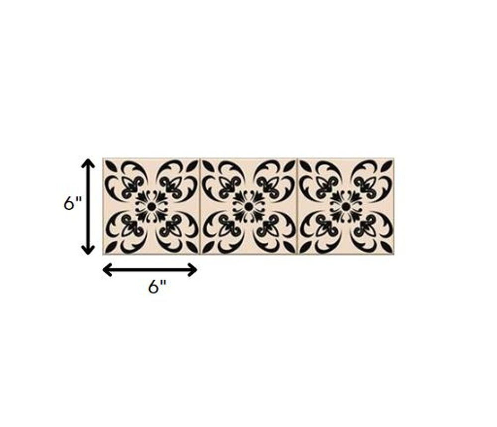 7" x 7" Cream Peel And Stick Removable Tiles HomeRoots